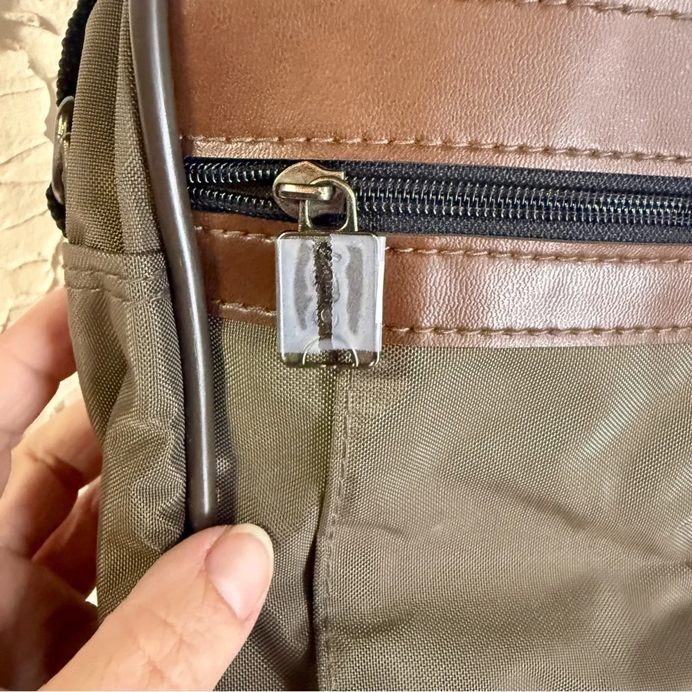 Olive and Brown Men's Messenger Bag